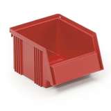 Stacking Poly Bin with Open Front, Red, 7.55 x 5.86 x 4.13", Case of 45 Bins redirect to product page